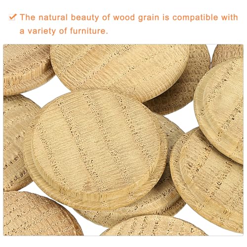 Image of uxcell 50 Pcs 1.38 x 1.57 Inch Wood Hole Plugs, Wooden Screw Hole Cover, Wood Pocket Button Plug for Chair Stair Craft Furniture Woodworking