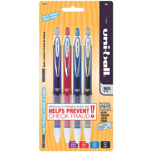Uni-Ball Signo Pens Medium Point 4/Pkg-Purple/Red/Blue/Black