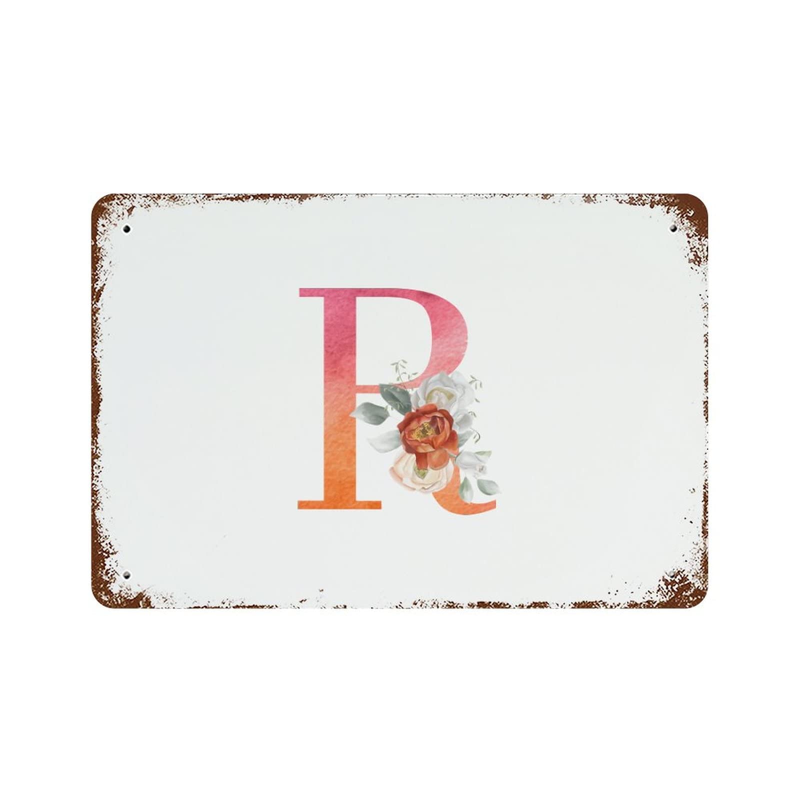 Panneau de signalisation lettre R, cadeau vintage pour lui et elle