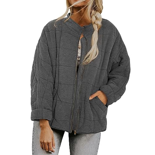 Hkdjaess - Chaqueta para mujer, con capucha, con capucha, para invierno, 2024, gruesa, con capucha, forro polar, cortavientos, chaquetas, A2#Dark Grey, S