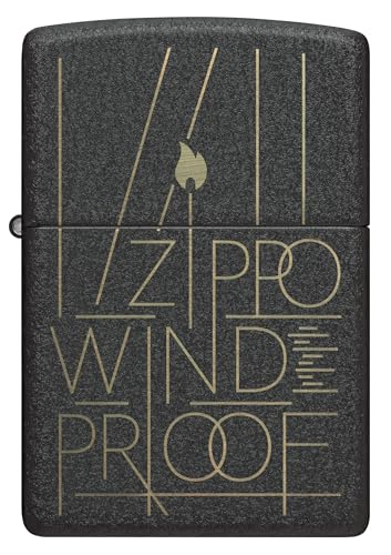 Image of Zippo Line Art Zippo Design Black Crackle,Windproof Pocket Fuel Refillable Lighter, BIS Certified