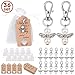 Produktbild Minterest Geschenk Gastgeschenke Taufe, Souvenir 36 Gastgeschenke Hochzeit Schutzengel + Organza Beutel + Anhänger Geschenke zur Taufe Konfirmation Kommunion Geburtstag Party Mitbringsel