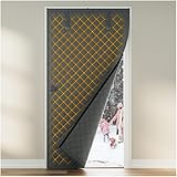 Augblinds Thermal Insulated Door Curtain Fits Door Size 38 x 83 Inch, Oxford Cloth Thicken Cotton Filled, Curtain Size 41' x 85', Single Piece Door Insulation Blanket Cover for Cold in Winter, Grey