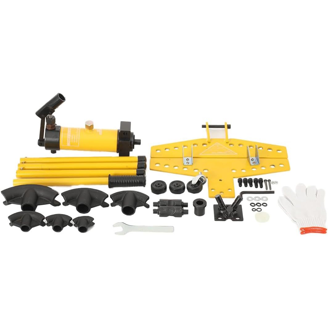 Dobladora de tubos hidráulica manual, resistente 90° para metal, freno, barra de refuerzo, ideal para uso profesional en talleres