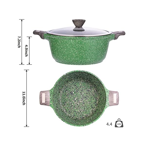 6 Quart Stock Pot with Lid-Granite Nonstick Pasta Pot with Lid, Soup Pot with Double Handles-Non Toxic APEO & PFOA Free - Image 3