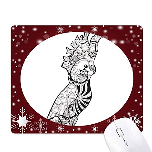 Tapis de souris oiseau mignon avec portrait de perroquet en hiver