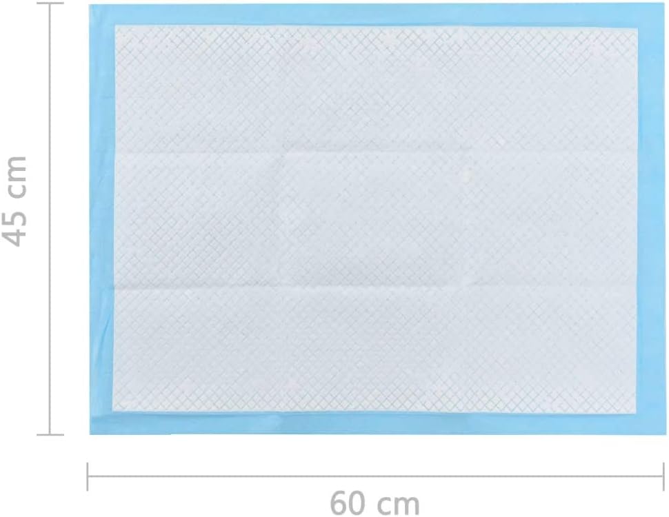 vidaXL Pet Training Pads - Puppy Pads, Dog Pee Pads, Absorbent Non Woven Fabric, 4-Layer Leakage Protection, 23.6" x 17.7", 200 Pcs