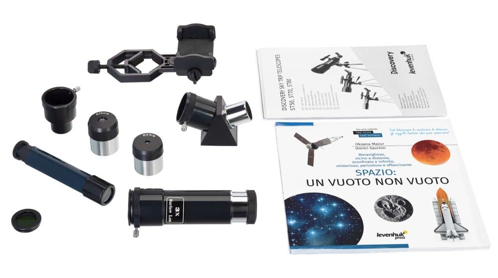 Discovery Sky Trip ST50 Telescopio Rifrattore Da 50 mm, Leggero e Portatile, Per Ragazzi e Principianti, Con Adattatore Fotografico e Un Libro Di Astronomia in Italiano | Apertura 50 mm, Montatura AZ, per Osservare la Luna, Stelle e Oggetti Terrestri, con