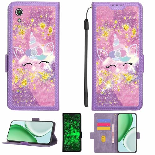 Kinetijy Funda Compatible para Sony Xperia Z2 Funda Case Carcasa Soporte [con lámina Protectora HD de dureza 9H] [Bloqueo RFID][Purpurina Dorada + Brillante] LPT DJs
