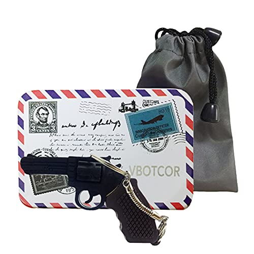 Cartoon USB 2.0 Flash Drive Memory Thumb Stick Date Storage Jump Pendrive Cute Funny Gun Shape with Key Chain for Computer Laptop Novelty Gift Revolver 16GB