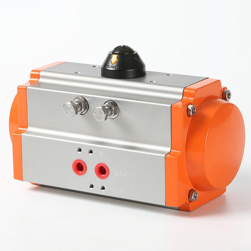DAZZLEEX Válvula de bola accionada neumática, GT/AT ángulo de rotación 90 ° Válvula de bola neumática actuador neumático de doble efecto (GT-75)