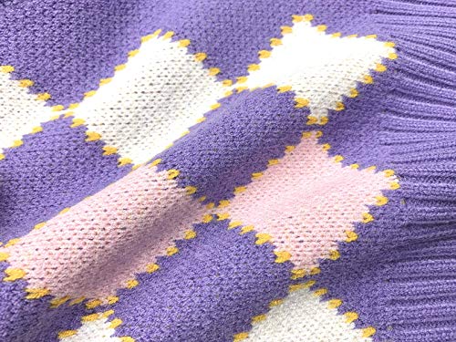 Image of Women's Sweater Vest,Y2K Sleeveless Pattern Preppy Style Knitted Crop Tank Top for Girl