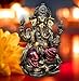 JORAE Ganesh Statue Elephant Buddha Sitting on Lotus Pedestal Lord Blessing Home Decor Hindu God Collectible Antique Bronze Finish Meditation Figurine, 7.2 in, Polyresin
