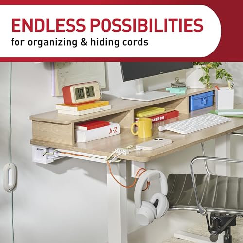 Image of Command 5-Cord Clip Organizer and Wrap Bundle, 2 Clips, 1 Wrap and 6 Medium Strips, White, Great for Damage-Free Electronics Organization Under Desk or Wall Mount