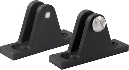 Miniatura 5 de Bisagra de cubierta superior Bimini de nailon negro de grado marino con tornillos