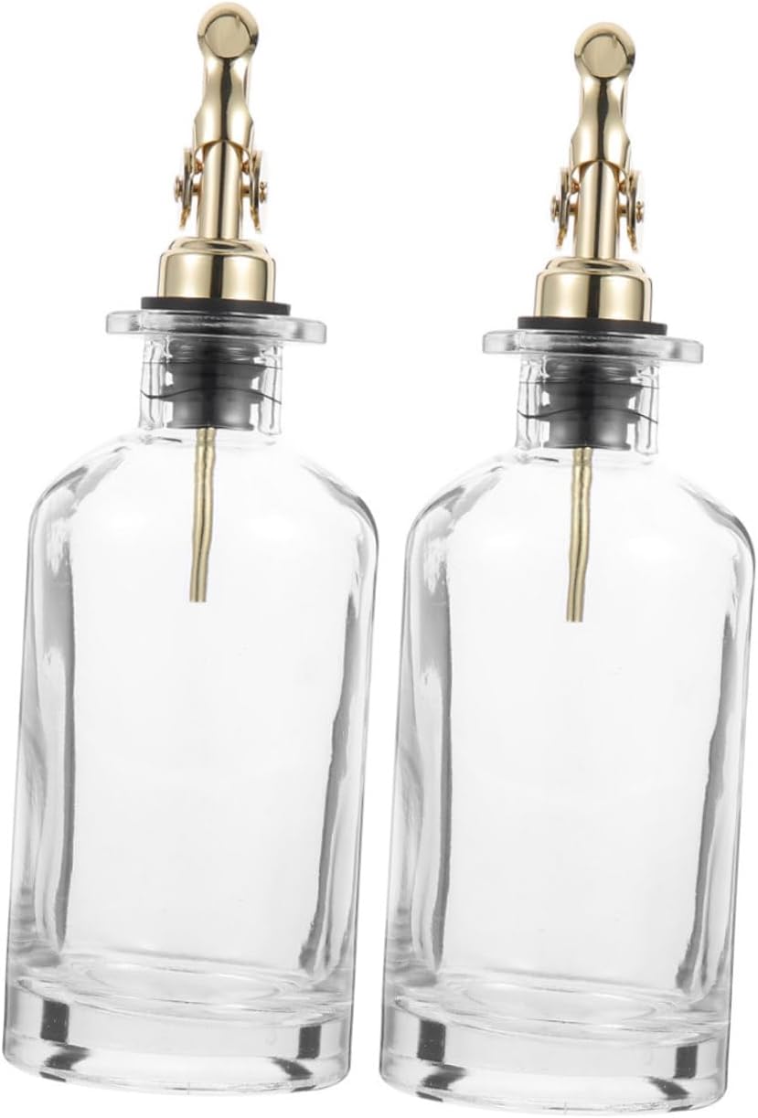 Ciieeo Glass Oil Dispenser Bottle Set 2 Pack 500ml with Automatic Flip Lid, Soy Sauce and Vinegar Container, Kitchen Glass Seasoning Bottles for Controlled Oil Pouring and Storage