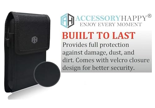 Ah Premium Rotating Nylon Canvas Phone Holster Holder, Phone Belt Pouch Swivel Clip Phone Holster For Android Moto Samsung Lg Google Iphone 11 (5.8”), Iphone 13, Iphone I14 Fits Thick Case (Small) #TOP3