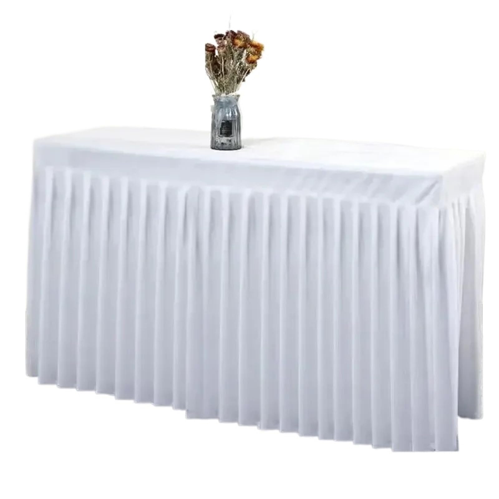 SUBLXPoten Tablecloth with Pleated Skirt Conference Tablecloth Table Skirt Hosting Exhibition Event Desk Covers Rectangular(Color 4,140x40x75cm)