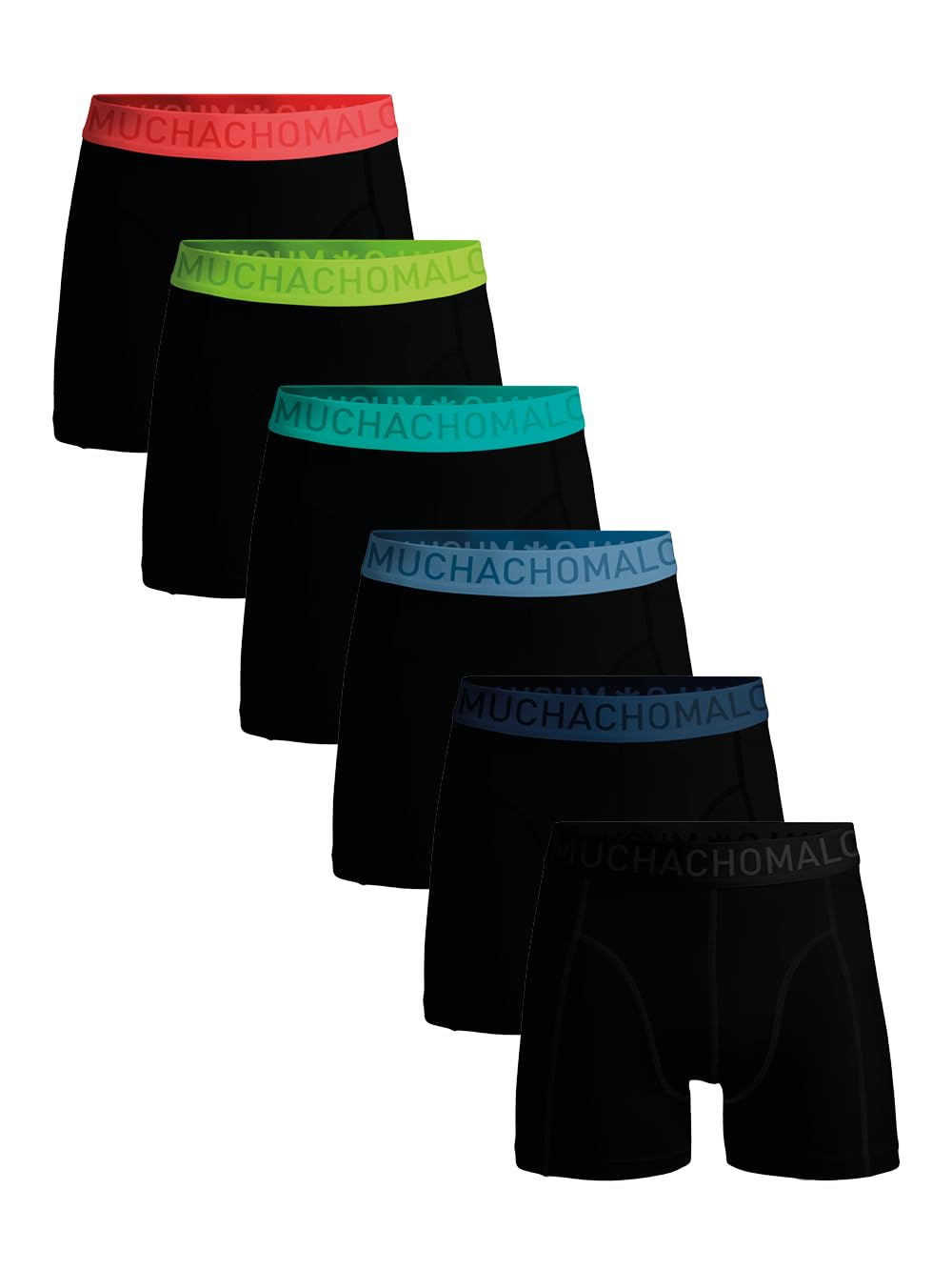 Muchachomalo Hombre Bóxer 6-Pack, Liso, Microfibra, Cinturilla Elástica
