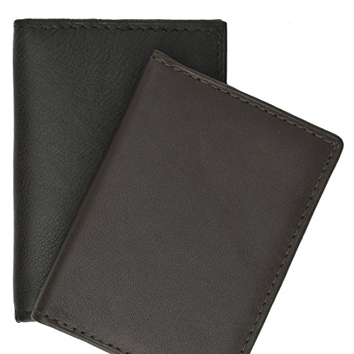 100% Genuine Leather Bi-fold Credit Card Holder BK #664