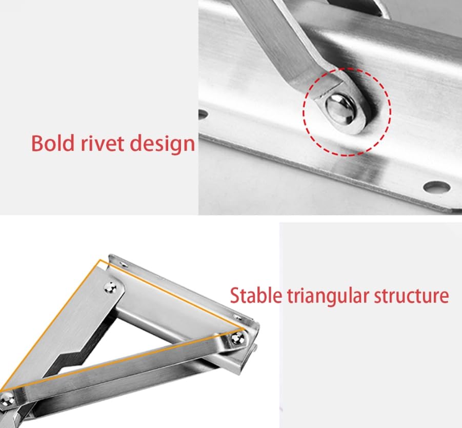 Soporte de estante plegable montado en la pared de acero inoxidable