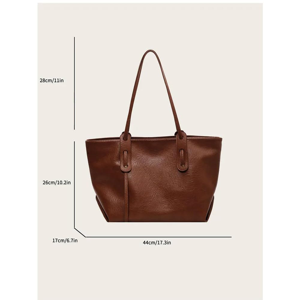 ZBDZSW Bolso de Mano de Gran Capacidad para Mujer, Tendencia de Moda de Invierno, Bolsos de Hombro de Cuero, Bolso de Oficina Khaki