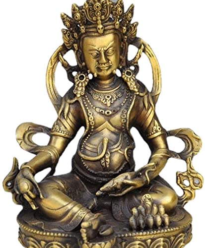 Bouddha Jambhala Jaune en Laiton de 8 Pouces pour Décoration de Table