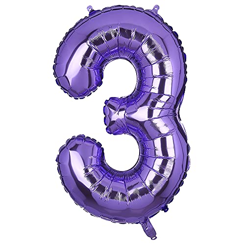 100 cm gigante viola numero 3 palloncini in pellicola Mylar grande topolino elio palloncini di compleanno festa di compleanno per bambini