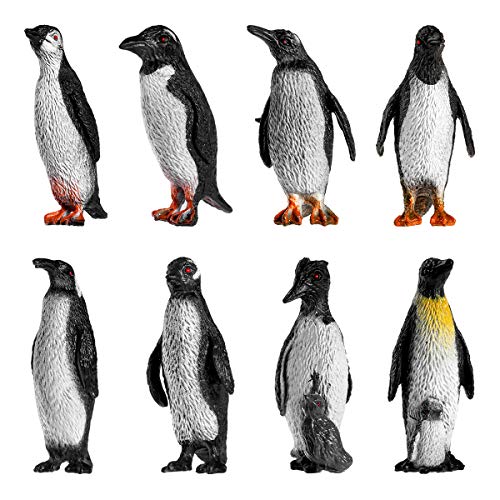 TOYMYTOY Penguin Collection Plastic Ocean Animal Penguin Figure Model For Babies and Children 8pcs