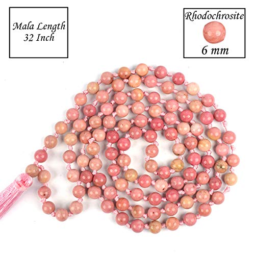 Image of Reiki Crystal Products Natural Reiki Feng-Shui Mala Necklace 6 mm Crystal Stone 108 Bead Jaap Mala for Men and Women