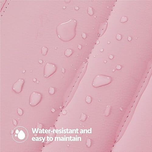 Miniatura 5 de CutuLi Silla de oficina giratoria sin brazos, piel sintética con respaldo medio, altura ajustable, enrollable, para tareas de computadora y tocador