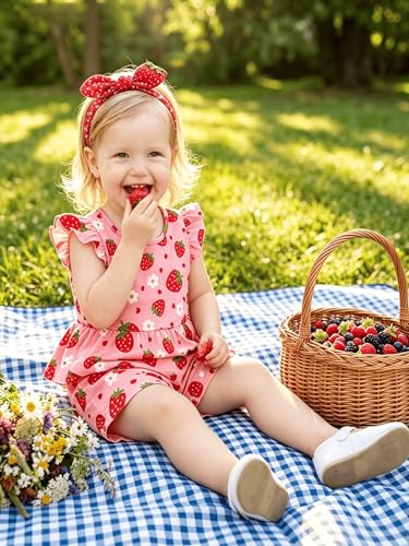 Image of Girls Summer Outfits Toddler Baby Girls Short Sets 2 Piece Clothing Set Flutter Sleeve Shirt and Short 2-7 Years
