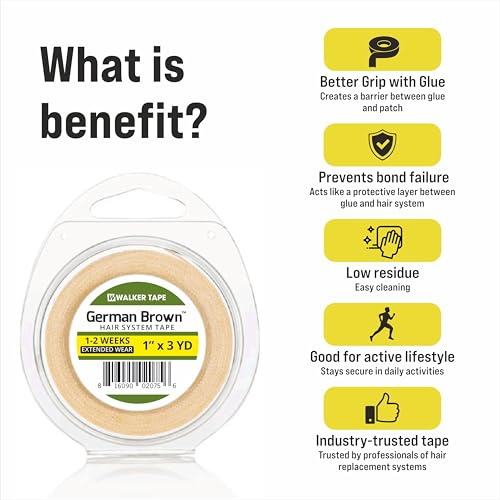 Image of SAFEHOLD German Brown Wig Tape Waterproof Sweat Resistant 1 Inch 3 Yards | Skin safe wig tape provides waterproof long hold with easy application and removal for hair systems