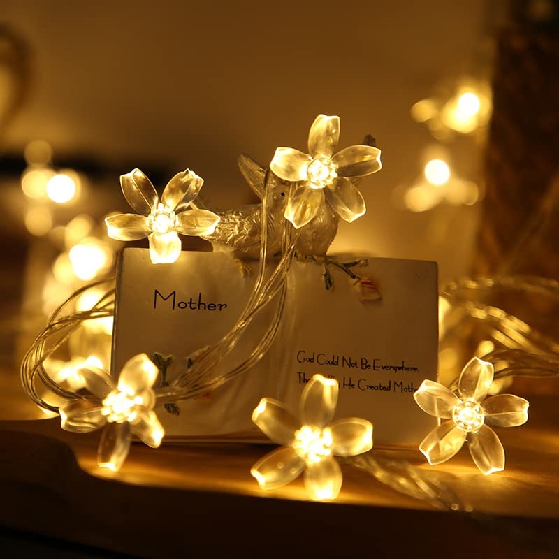 Image of KharidoLive 30 LED Blossom String Lights for Home Decoration (5 Meter Long, Warm White - Steady Lights, 2 Pin Plug)