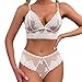 Sexy Sheer Floral Lace pyjamas lingerie set haute taille Sleepwear soutien-gorge et culotte 2 pièces de nuit Body Dentelle Lingerie