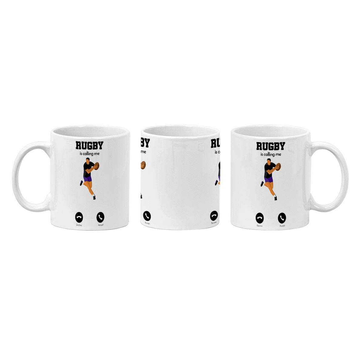 Tazza In Ceramica Rugby “A Rischio Di Cuite” – Umoristica, Sport, Regalo Per Appassionati Di Rugby – 8,2×9,5 Cm - 4