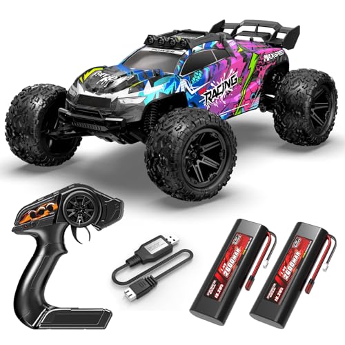 Flypear RC Car for Adults Boys, 1:8 Scale 50KM/H High Speed Vehicle with 2.4 GHz Remote Control, Waterproof Off-Road Monster Truck, 2 Rechargeable 2600mAh Batteries, Racing Car Toys