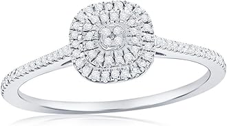 Beaux Bijoux Real Diamond Rings for Women in Sterling Silver - Engagement, Promise Anniversary, Genuine Fine Diamond Rings in Multiple Shapes and Styles