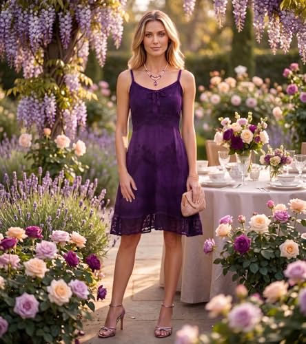 Image of Sakkas Stonewashed Rayon Adjustable Spaghetti Straps Mid Length Dress