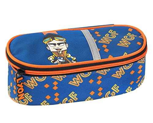 Franco Cosimo Panini LYON GAMER - Astuccio Ovale Organizzato, Bambina e Bambino, con Cerniera e Tirazip - Astuccio Scuola con Vano Interno per Cancelleria e Spazio Portapenne, cm 22x9,5x7h