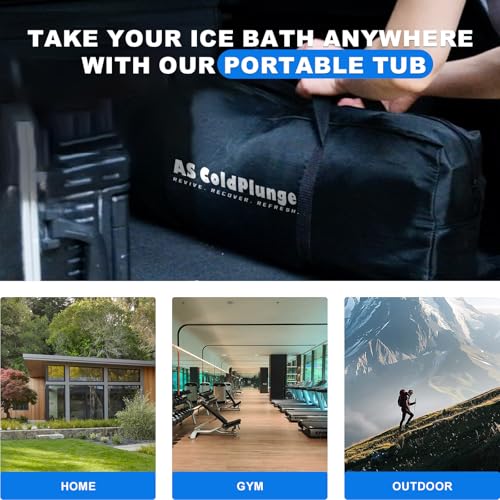 Image of AS ColdPlunge XL Ice Bath Tub for Cold Plunge, 120 Gal Ice Plunge Tub with Insulated Lid, Step Stool, Portable Inflatable Ice Pod Plunge Barrel, Easy Chiller Connection, Cold Therapy Indoor Outdoor