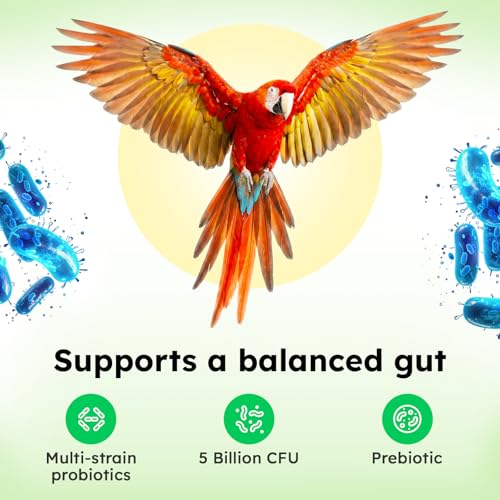 Avian Probiotics for Birds & Parrots – Digestive & Gut Health Support Powder with Prebiotics (FOS), 6-Strain Formula for Parrots & Pet Birds (120 Servings) - Image 3