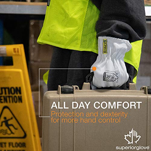 Superior Goatskin Leather Work Gloves – Kevlar Lined Cut Resistant, Arc Flash Safety Work Gloves (Endura-378GKTFG) X-Small