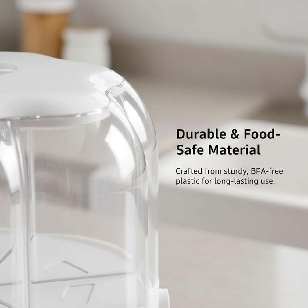 Candy Dispenser 360° Rotating with 6 Compartments, 6 Fach Drehbarer Getreidespender, 360° Drehbar Müslispender, Müslibehälter Vorratsbehälter Reisspender für Reis Trockenfutter Getreide Nüsse (M)
