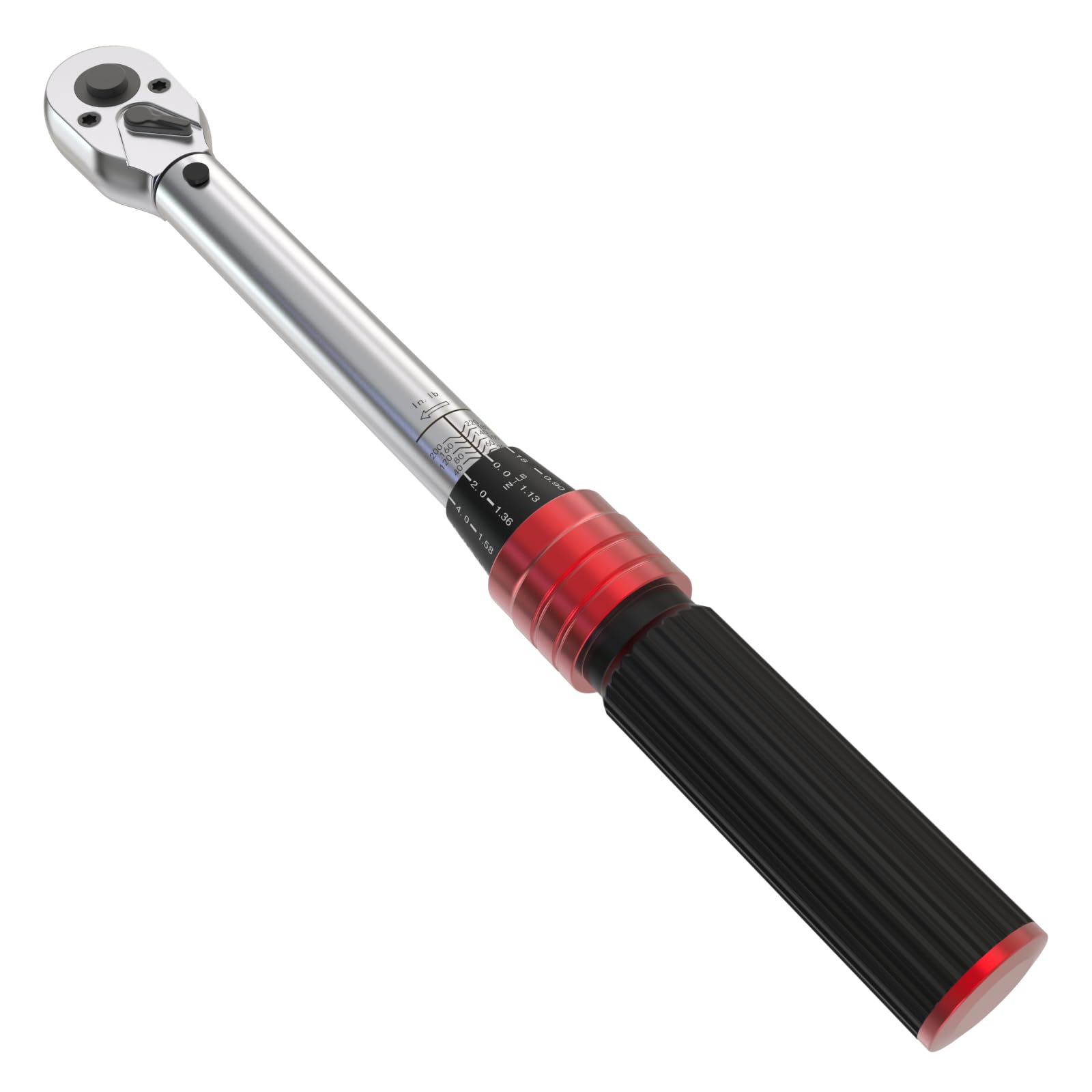 1/4-inch Drive Dual-Direction Click Torque Wrench (20-200in.lb / 2.26-22.6Nm) 90-tooth High Accuracy Torque Wrench