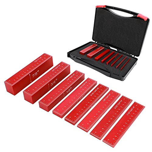 Setup Blocks Height Gauge Set with Size Markings, 8Pcs Precision Aluminum Setup Bars for Table Saw Router Table Accessories