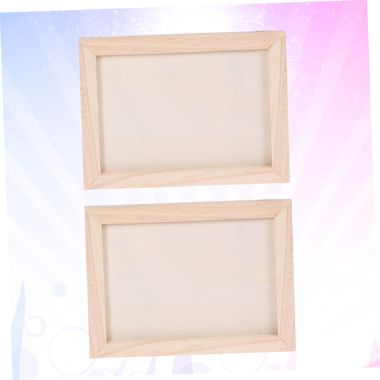 Operitacx DIY Handmade Wall Decor 2pcs Blank Wooden Picture Frames for Boys and Girls Art Display