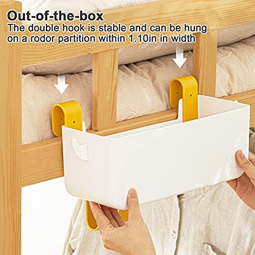 Jroyseter Bedside Storage Hanging Basket, With Hooks Large-Capacity Compartment Storage Hanging Storage Box, Suitable for Home Office School Dormitory Bunk Beds