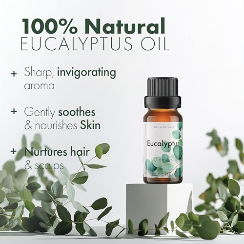 Image of Esslux Eucalyptus Essential Oil - Pure & Natural Nilgiri Oil for Cold, Cough & Congestion | 100% Therapeutic Grade Eucalyptus Oil for Aromatherapy, Diffuser & Air Freshening - 10ML