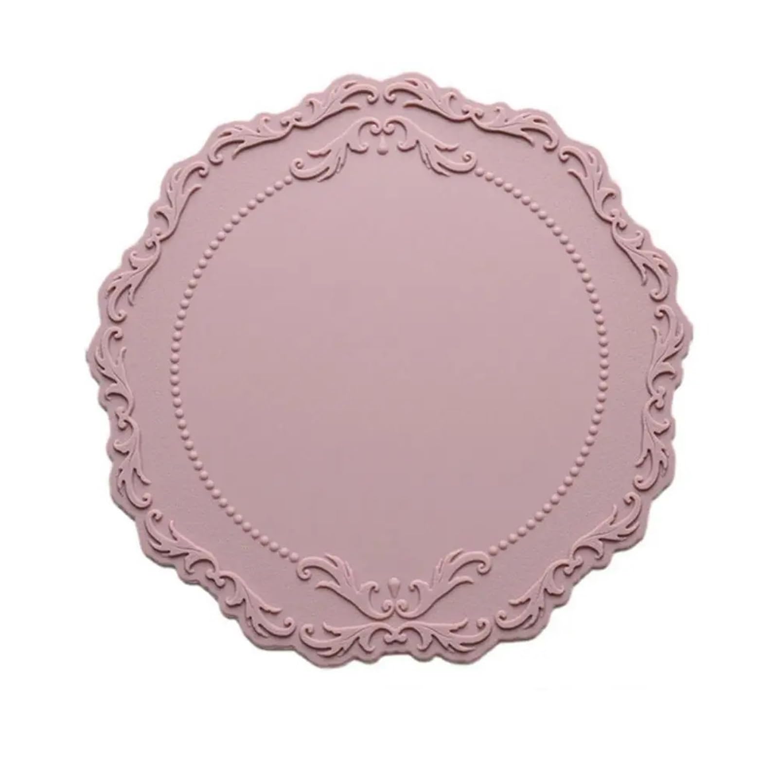 Posavasos de Silicona con Encaje 3 Piezas, Mantel Individual Fondo en Relieve para Ollas y Sartenes Calientes(Pink)
